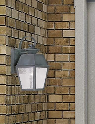 Livex Lighting 2162-61 Mansfield 1-Light Outdoor Wall Lantern, Charcoal