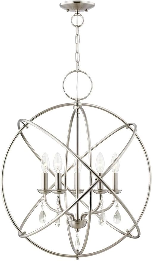 Livex Lighting 40905-07 Aria Collection 5-Light Chandelier for Entryways and Bedrooms, Bronze