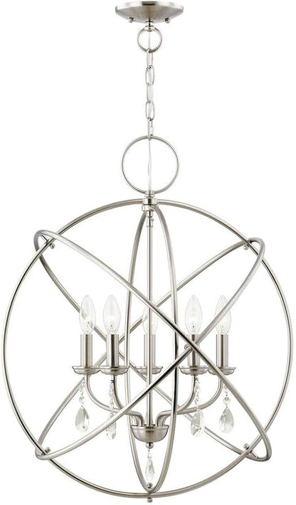 Livex Lighting 40905-07 Aria Collection 5-Light Chandelier for Entryways and Bedrooms, Bronze