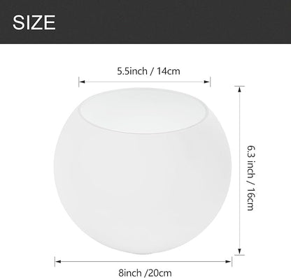 Fixture Replacement Globe Shade with 1.65 Inch Fitter, 8 Inch Diameter, E26 Base 1-5/8 In Fitter, Glass Lampshade Cover for Pendant Wall Sconce Chandelier