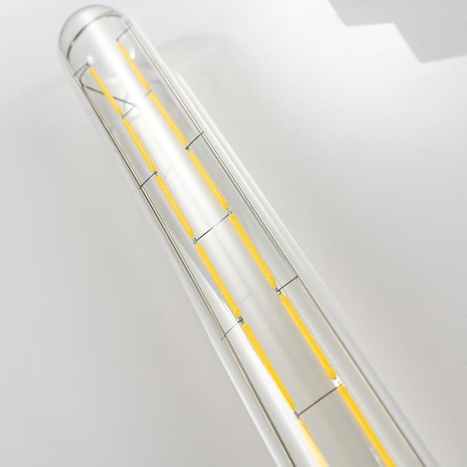 Leools T300 Dimmable Led Tubular Bulb 12W,Long Tube Edison Led Vintage Filament Bulb,100W Equivalent,4000K Daylight White,Cover E26 Medium Base,11.8inch,4pcs
