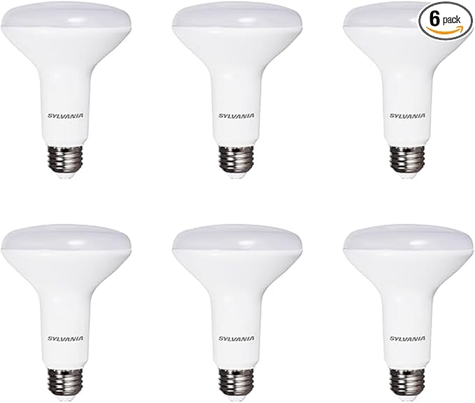Sylvania LED Flood BR30 Light Bulb, 65W = 8W, 10 Year, 650 Lumens, Dimmable, 5000K, Daylight - 6 Pack (42289)