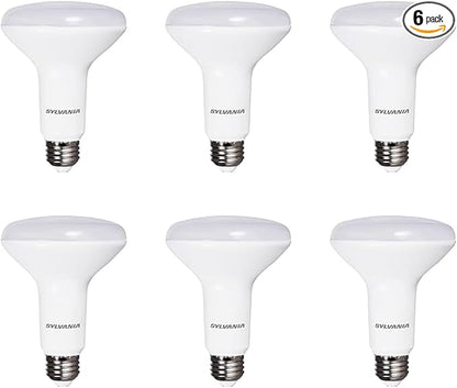 Sylvania LED Flood BR30 Light Bulb, 65W = 8W, 10 Year, 650 Lumens, Dimmable, 5000K, Daylight - 6 Pack (42289)