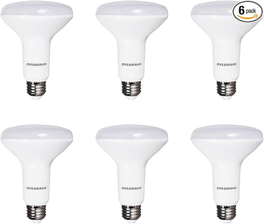 Sylvania LED Flood BR30 Light Bulb, 65W = 8W, 10 Year, 650 Lumens, Dimmable, 5000K, Daylight - 6 Pack (42289)