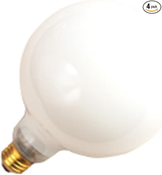 4 Qty. Halco 25W G16.5 WH Candelabra 130V Halco G16WH25 25w 130v Incandescent White Lamp Bulb