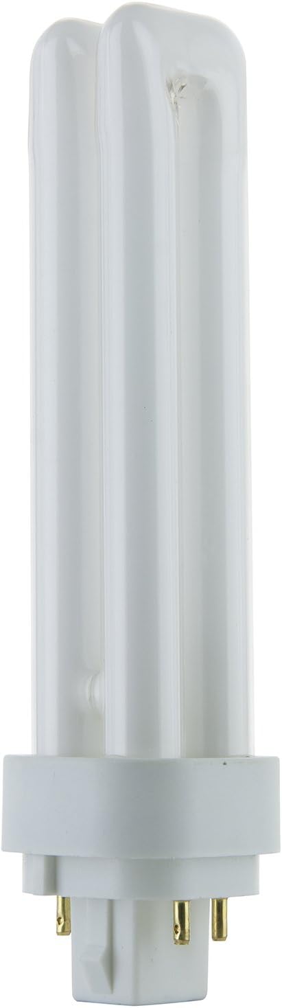 Sunlite Compact Fluorescent PLD 4-Pin Double U-Shaped Twin Tube, 18 Watts, 120 Volts, 1080 Lumens, 5000K Daylight, 4-Pin G24q2 Base, 10 Pack
