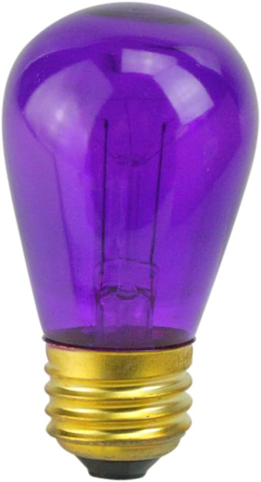 Northlight Incandescent S14 Transparent Edison Style Christmas Replacement Bulbs - Purple - Pack of 25