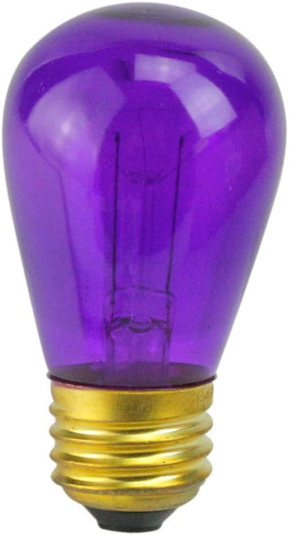 Northlight Incandescent S14 Transparent Edison Style Christmas Replacement Bulbs - Purple - Pack of 25