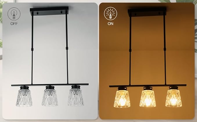 Textured Glass Lamp Shades with Decorative Pattern, 1-5/8 inch Fitter, Cylinder Glass Shade Covers Replacement Globe for Pendant Light fixtures Floor lamps Wall Sconces,3 Pack