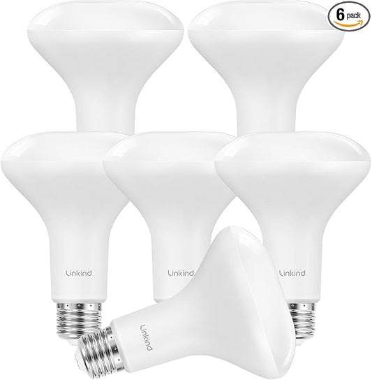 Linkind BR30 LED Flood Light Bulbs Indoor, 65W Equivalent Dimmable LED Recessed Bulbs, 10W 850 Lumens, 5000K Daylight E26 Base, Recessed Can Light Bulb for Bedroom Dining Room Bathroom, 6 Packs
