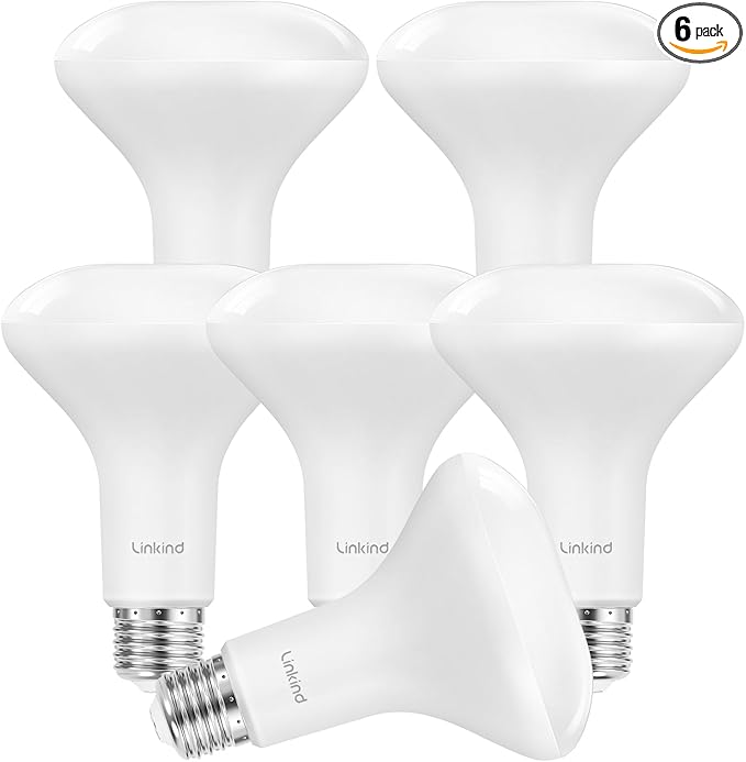 Linkind BR30 LED Flood Light Bulbs Indoor, 65W Equivalent Dimmable LED Recessed Bulbs, 10W 850 Lumens, 2700K Soft White E26 Base, Recessed Can Light Bulb for Bedroom Dining Room Bathroom, 6 Packs