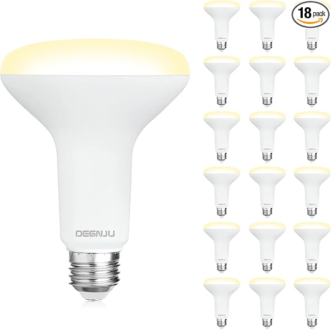 18 Pack BR30 LED Recessed Light Bulb, Dimmable Indoor Flood Light Bulbs CRI80 7W Equivalent 65W 2700K Soft White 650 Lumens, 15000 Lifetime Hours E26 Base LED Can Light Bulb, Flicker-Free