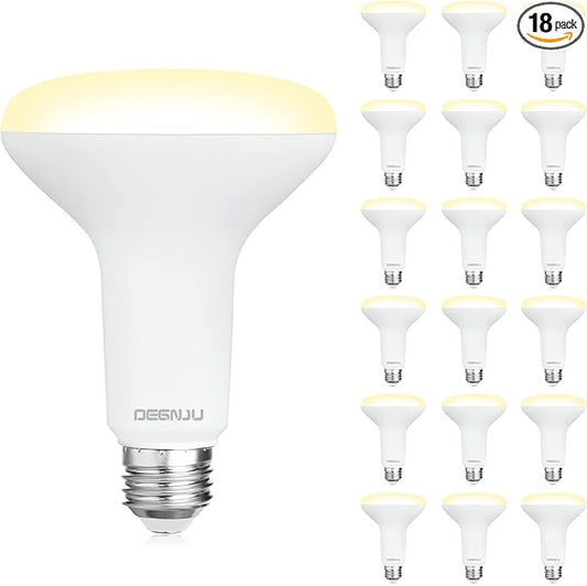 18 Pack BR30 LED Recessed Light Bulb, Dimmable Indoor Flood Light Bulbs CRI80 7W Equivalent 65W 2700K Soft White 650 Lumens, 15000 Lifetime Hours E26 Base LED Can Light Bulb, Flicker-Free