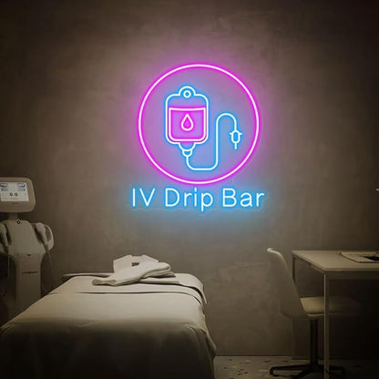 IV Drip Bar Neon Sign, IV Therapy Led Light Sign, Beauty Salon Decor, Custom Neon Sign, Neon Wall Art, Nurse Injector Wall Art Size:H 20 x W17.9inches