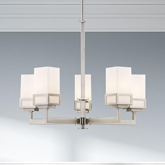 Livex Lighting 40195-91 Harding Brushed Nickel 5 Light Chandelier