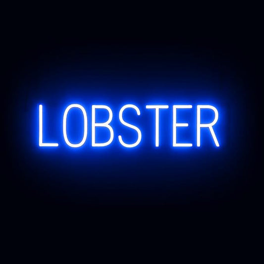 SpellBrite LOBSTER Sign | Restaurant-Related Sign with Neon Look, Blue LED Light | 27.0" x 6.3"