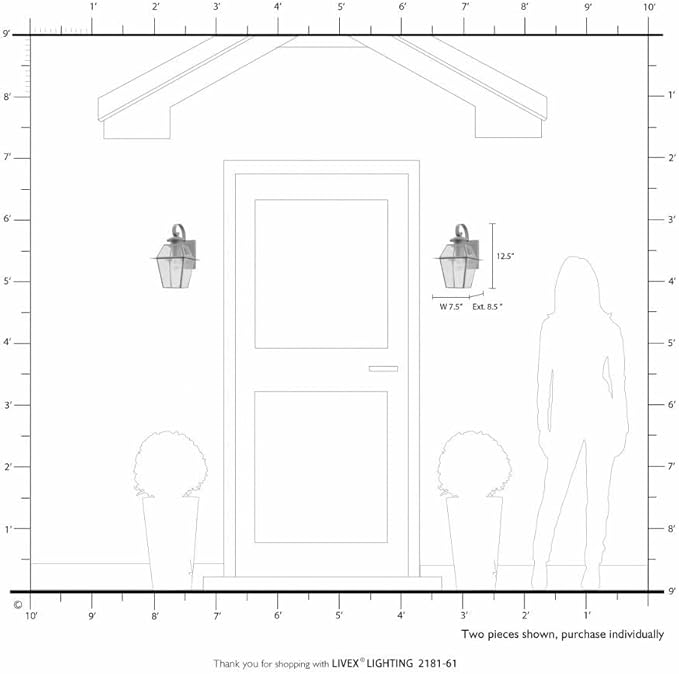 Livex Lighting 2181-91 Westover 1 Light BN Outdoor Wall Lantern, Brushed Nickel