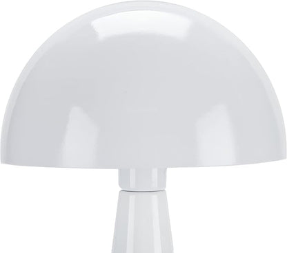 Nourison Home 16" White Metal Mushroom Table Lamp, Modern, Retro, Desk Light for Bedroom, Dining, Office, Entryway