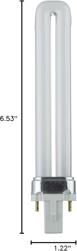 Sunlite PL9/SP41K/10PK 2-Pin Fluorescent 9W 4100K Cool White U Shaped PL CFL Twin Tube Plugin Light Bulbs with G23 Base (10 Pack)