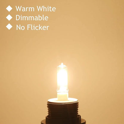 4-Pack JDE11 120V 50W Halogen Bulbs, E11 Mini Candelabra Base T4 Light Bulb, 600LM 2700K Warm White Dimmable for Ceiling Fan, Chandeliers, Pendant Lights and Accent Fixtures