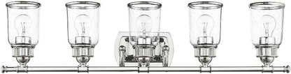 Livex 10515-05 Contemporary Modern Five Light Bath Vanity from Lawrenceville Collection Finish, Polished Chrome