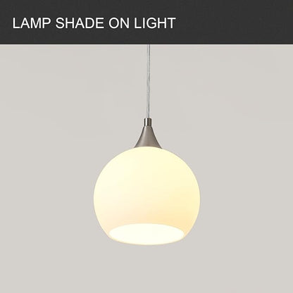 Fixture Replacement Globe Shade with 1.65 Inch Fitter, 8 Inch Diameter, E26 Base 1-5/8 In Fitter, Glass Lampshade Cover for Pendant Wall Sconce Chandelier