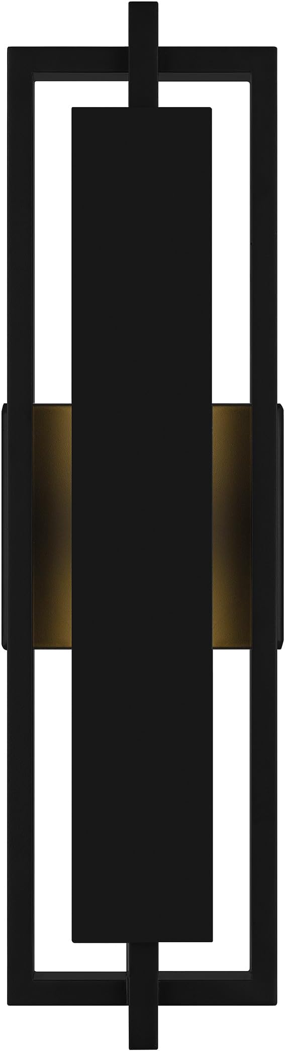 Quoizel Pointsett Outdoor Wall Lantern, 21 Inch Geometric Coastal Armour Matte Black Wall Sconce, Sleek Modern Light Fixture, Integrated LED, Outside Lights for Patio, Porch, Front Door or Garage