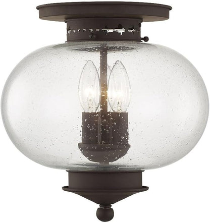 Livex Lighting 5037-07 Harbor 3-Light Ceiling Mount, Bronze
