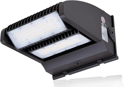 RuggedGrade 80W - Rotate IV Series LED Wall Pack with Photocell - 11,400 Lumens - Color Selectable 3000K/4000K/5000K - Outdoor LED Wall Light - Brown Housing - DLC 5.1 Premium