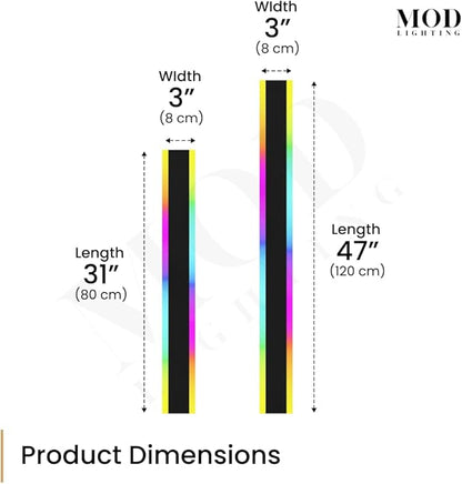 𝗠𝗢𝗗 𝗟𝗜𝗚𝗛𝗧𝗜𝗡𝗚 Haylen RGB | Waterproof Outdoor Wall Lights, Dimmable with Remote, 7 Colors and 358 Light Effects, Long Wall Sconce, Modern Linear Exterior Light Fixture, 1-Pack (RGB | 31")
