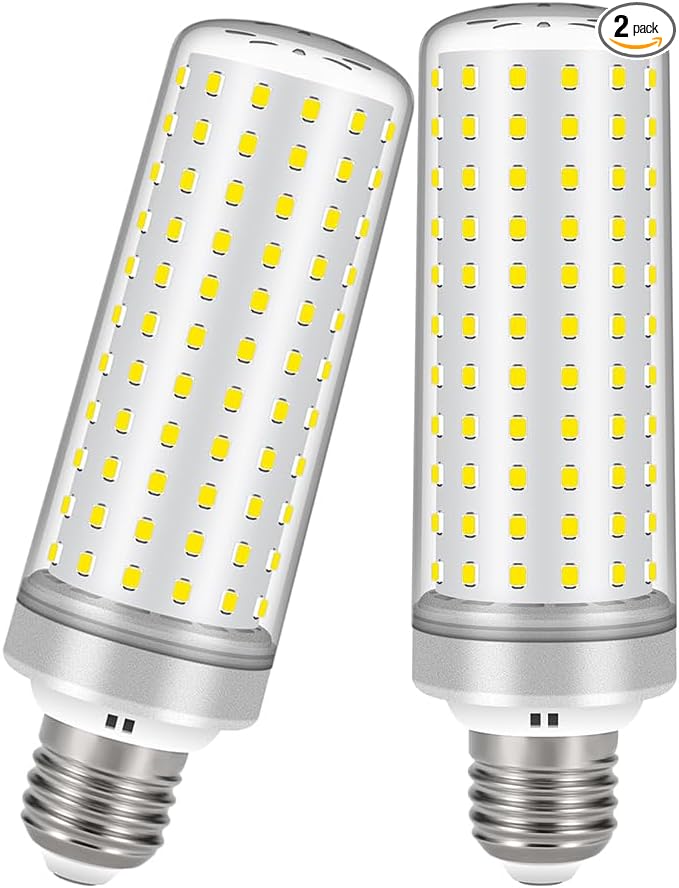 E26 LED Bulbs, 40W LED Light Bulbs Equivalent 400W, 4000K Natural Light, Not Dimmable,AC 110-220V, E26 Light Bulbs (2 Pack)