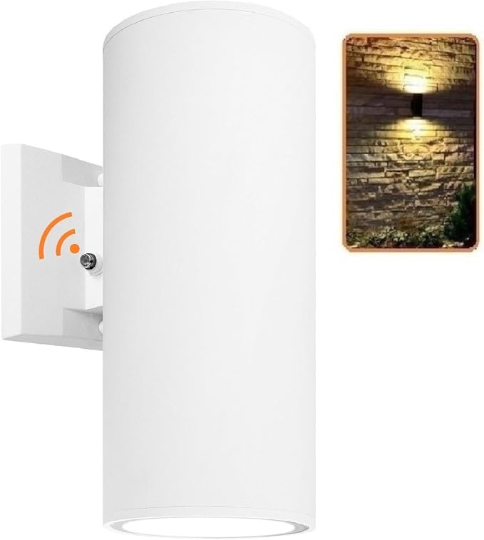 Dusk to Dawn Sensor Outdoor Wall Light, Exterior Lighting - ETL Listed, Die-Casting Aluminum Waterproof Wall Mount Cylinder Design - Up Down Light Fixture for Porch, Garage, Garden and Patio