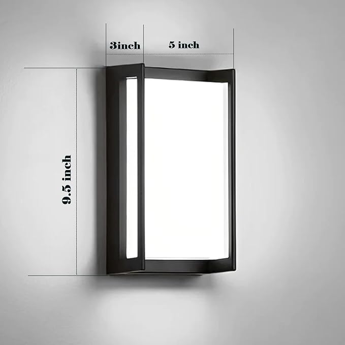 Modern Outdoor Light Fixtures, IP65 Waterproof Front Porch Light fixtures, 3-Color Temperature Wall Sconce, 18W Outdoor Wall Lights for House Front Door Garage Walkway Backyard Garden