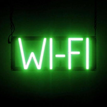 SpellBrite WI-FI Sign | Cafe-Related Sign with Neon Look, Green LED Light Source | 15.4" x 6.3"