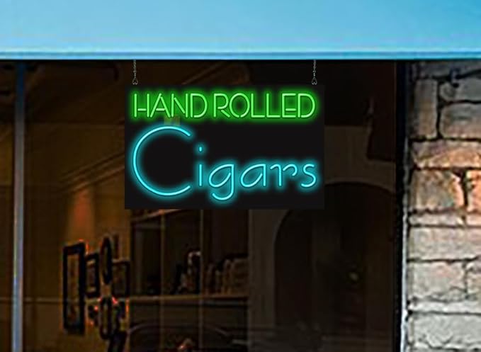 Hand Rolled Cigars Neon Sign
