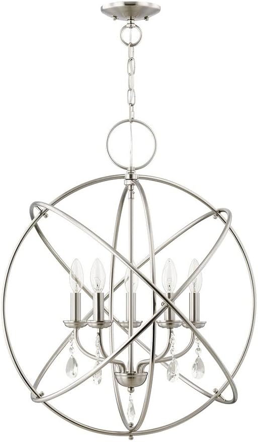 Livex Lighting 40905-07 Aria Collection 5-Light Chandelier for Entryways and Bedrooms, Bronze