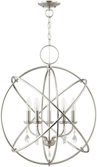 Livex Lighting 40905-07 Aria Collection 5-Light Chandelier for Entryways and Bedrooms, Bronze