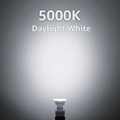 MASTERY MART 24 Pack Dimmable GU10 LED Light Bulbs, 4.5W Bright 5000K Daylight White 50W Halogen Equivalent, 400lm Energy Saver for Track Lighting Fixture, Kitchen, Basement, Living Room, 25000 Hours