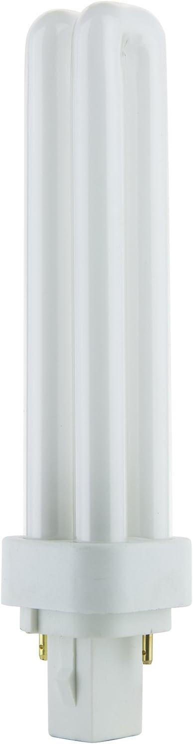 Sunlite PLD18/SP50K Compact Fluorescent Double U-Shaped Twin Tube Bulb, 18 Watts, 2-Pin G24d2 Base, 1080 Lumens, 5000K Daylight, 80 CRI, 1 Pack