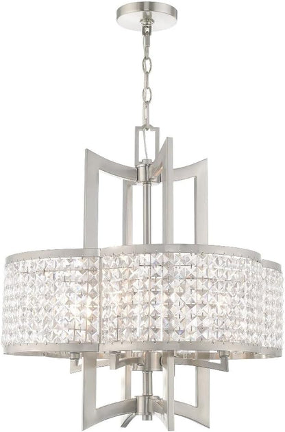 Livex Lighting 50575-91 Gramercy 4-Light Chandelier, Brushed Nickel