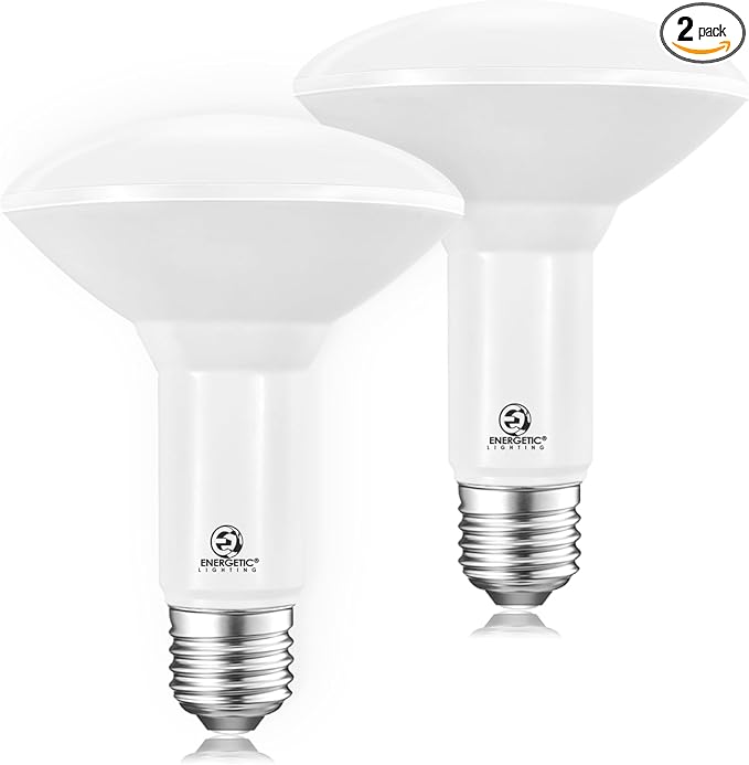 Energetic LED BR30 Flood Light Bulbs Indoor, Soft White 2700K, Dimmable, 65 Watts Recessed Light Bulbs for Cans, 650 Lumen, ETL Listed, 2 Pack