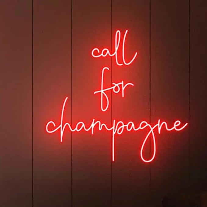 Call for Champagne Neon Sign – LED Wall Light for Bar, Party, Wedding, or Home Decor Size:20inches