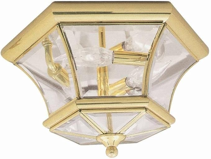 Livex Lighting 7053-02 Monterey/Georgetown 3 Light Ceiling Mount, Polished Brass
