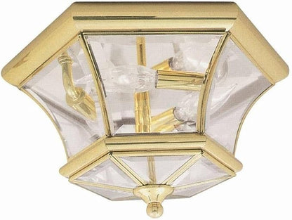 Livex Lighting 7053-02 Monterey/Georgetown 3 Light Ceiling Mount, Polished Brass