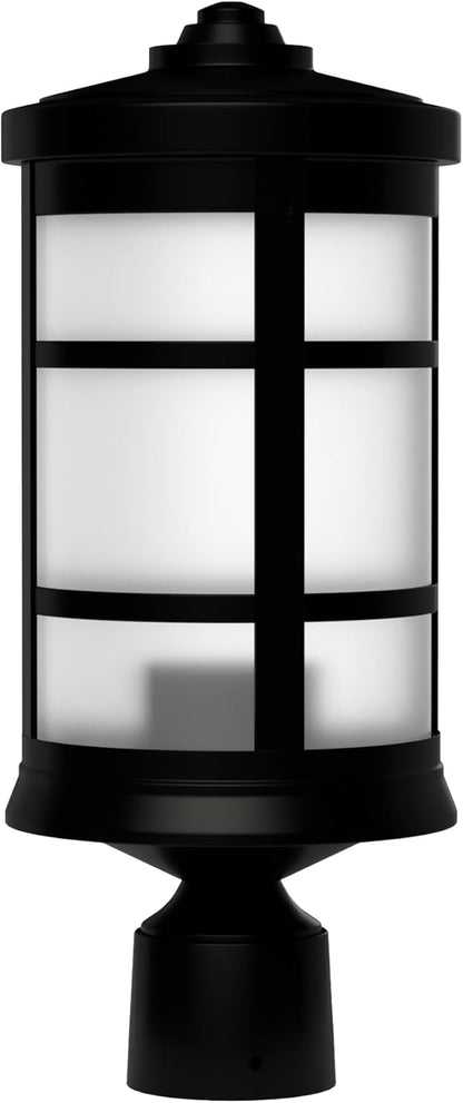 KASTLITE Black Outdoor Lamp Post Fixture - Fits 3" Light Poles for Outside Lighting - Waterproof E26 Base Lantern, Yard Patio Deck Garden Porch Mailbox Driveway & Street Lights - USA Made, Kensington