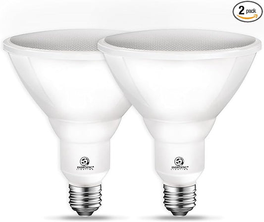Energetic LED Flood PAR38 Light Bulb, 5000K Daylight, 90W Equivalent, Efficient 11W, Wet Rated, 900 Lumens, Medium Base, Non-Dimmable, 2 Pack