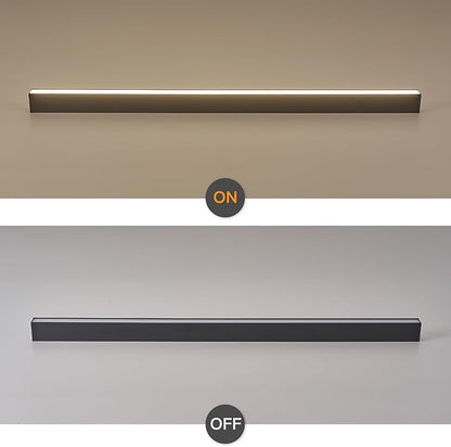 Black ceiling light LED, modern and simple, long strip ceiling surface installation, suitable for living room, bedroom, corridor and kitchen, remote control to switch color and brightness, 39.3 inches