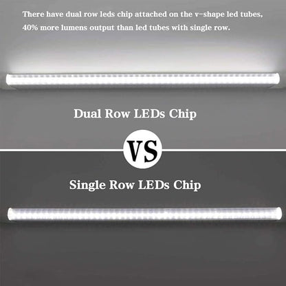 6 Pack 6FT T8 LED Tube Light Bulb 40W 6000K Daylight G13 Bi-Pin Cap with Bright Dual-Row LEDs, T8 T10 T12 Fluorescent Light Bulbs Replacement 6 Foot Shop Lights