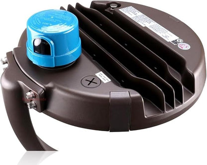 RuggedGrade 150W LED Post Top Light - Perconi Series - 21,000 Lumens - Color Selectable 4000K/5000K - Slip Fit Mount - Photocell - Full Tunable - Bronze Housing - DLC 5.1 Premium