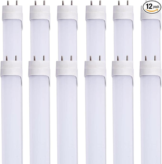 12pcs 3FT 15W T8 Tube Light White Daylight 6000k T8 LED Bulbs Household Lights Ballast Bypass G13 Base 3 Foot Milky Cover Fluorescent Tube lamp Replacement AC100-277V (15w Milky, 12 Count)